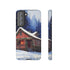 Cozy Christmas Cabin in the Snow - Impact Resistant Phone Case Samsung Galaxy S21 FE Matte